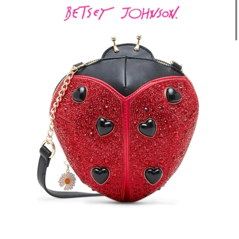 Betsey Johnson Red and Black Ladybug Crossbody Bag